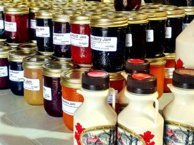 Preserves and maple syrup